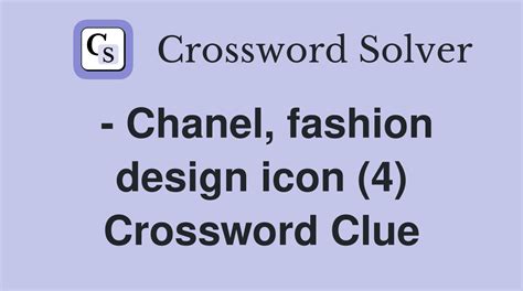 chanel designers - designer chanel crossword.